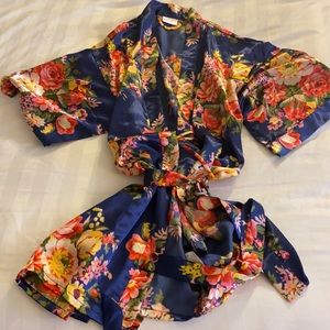Floral Silk Robe, size: XS/S